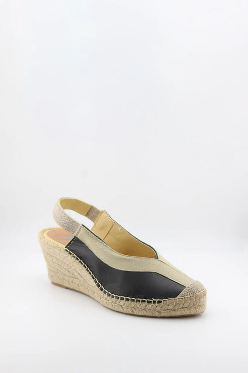 Salvi Calzados Slingback Peep-Toe Espadrille Wedges